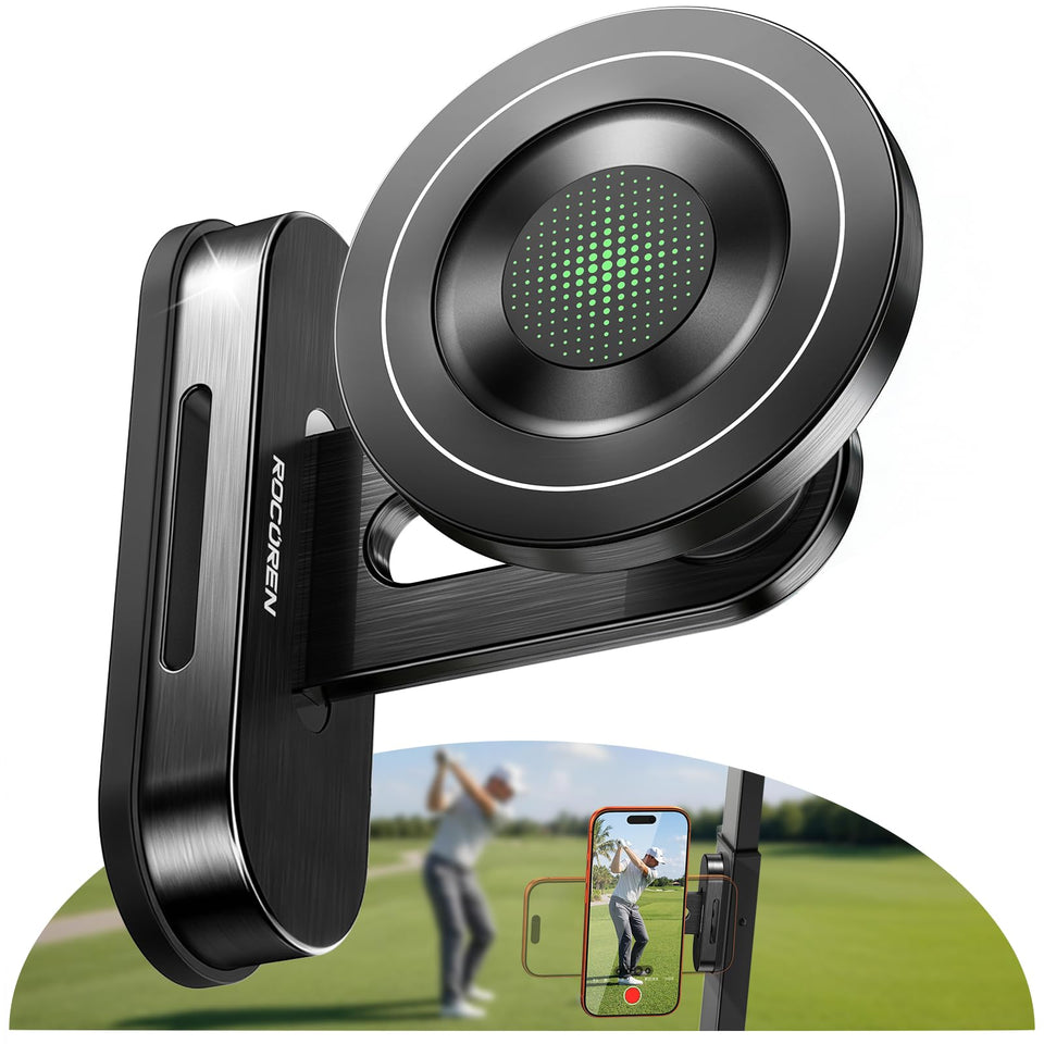Rocoren magnetic base on a golf cart keeps your phone secure on rough terrain.
