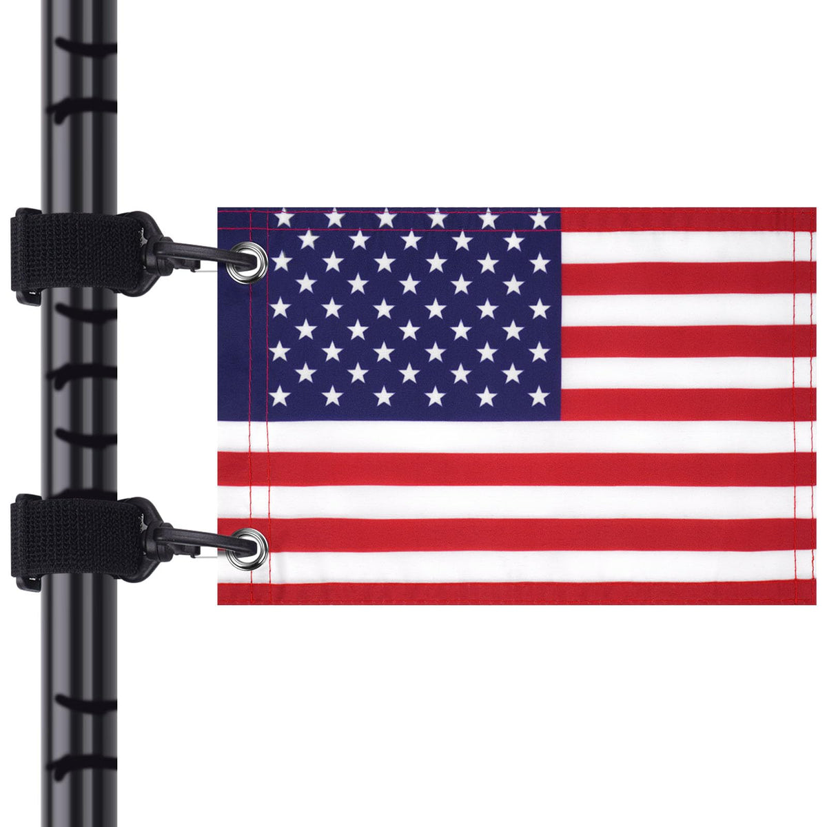 Rolitwils elastic strap assembly keeps the flag secure at speed