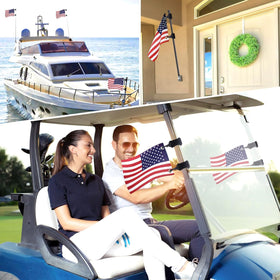 Rolitwils flag displayed on a golf cart for versatile use