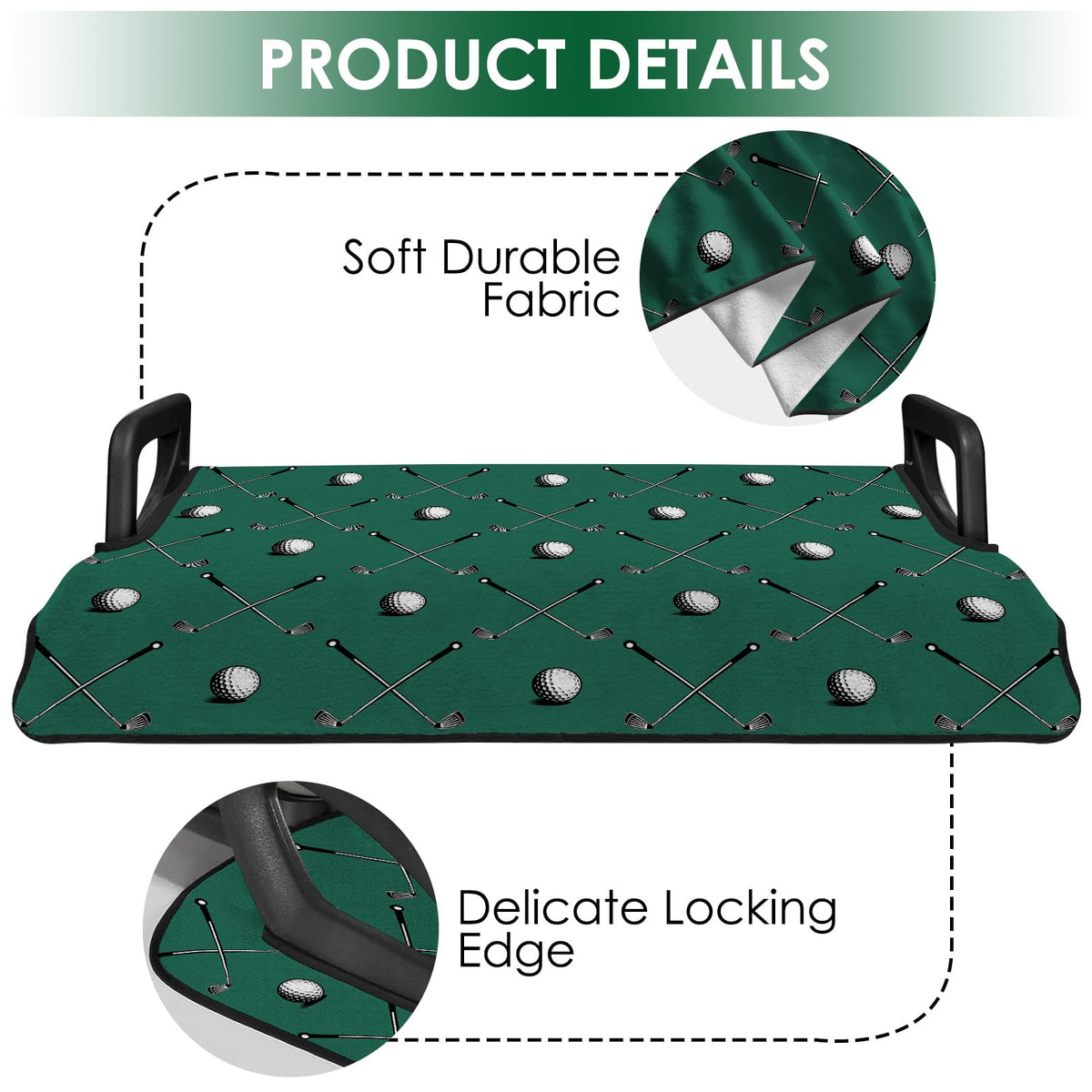Roneenz all-season seat cover in breathable fabric for golf carts.