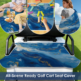 Roneenz blue watercolor seat cover easy installation without tools.