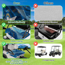 Roneenz blue watercolor seat cover machine washable for quick cleaning.