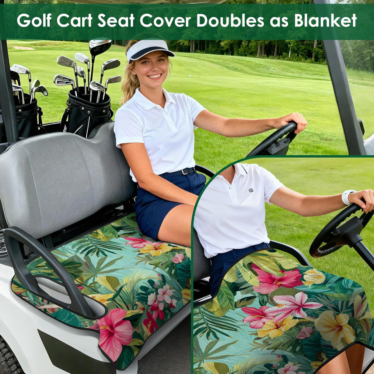 Roneenz stain-resistant floral seat cover protects against dirt and UV damage.