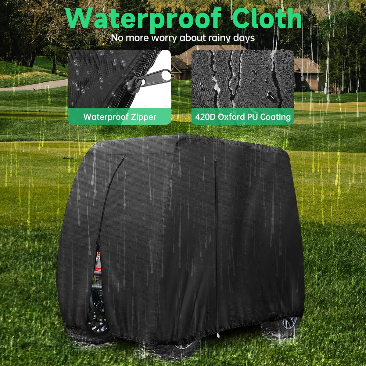 rorweinooye golf cart cover extended roof compatibility fits 4-passenger carts