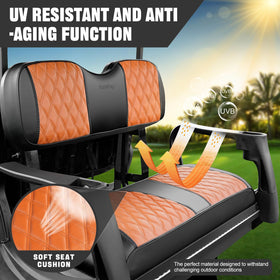Rosefray backrest cover highlights refined stitching and color blends.