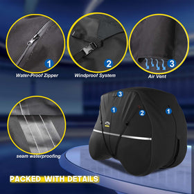 Rosefray golf cart cover provides 360 windproof stability to prevent flapping.