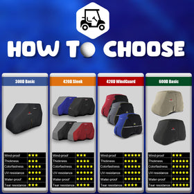 Rosefray golf cart cover modern design adds sleek protection.