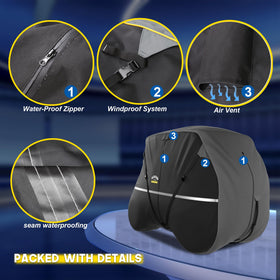 Rosefray weatherproof zippers protecting against rain and dust