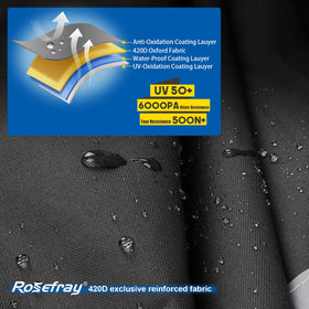 Rosefray windproof design keeps the cover secure during gusts.