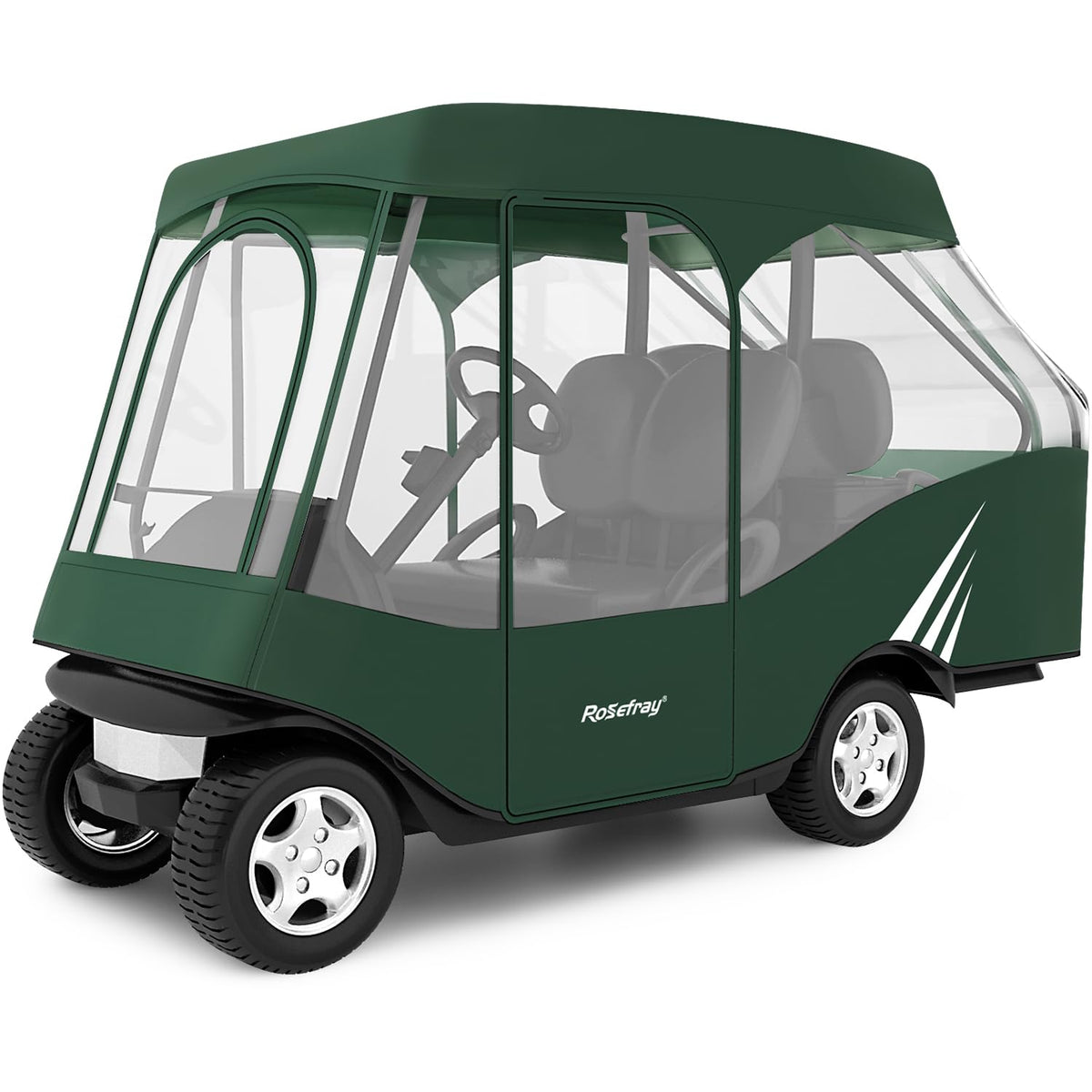 Rosefray golf cart enclosure with 600D waterproof canopy for rain and sun protection