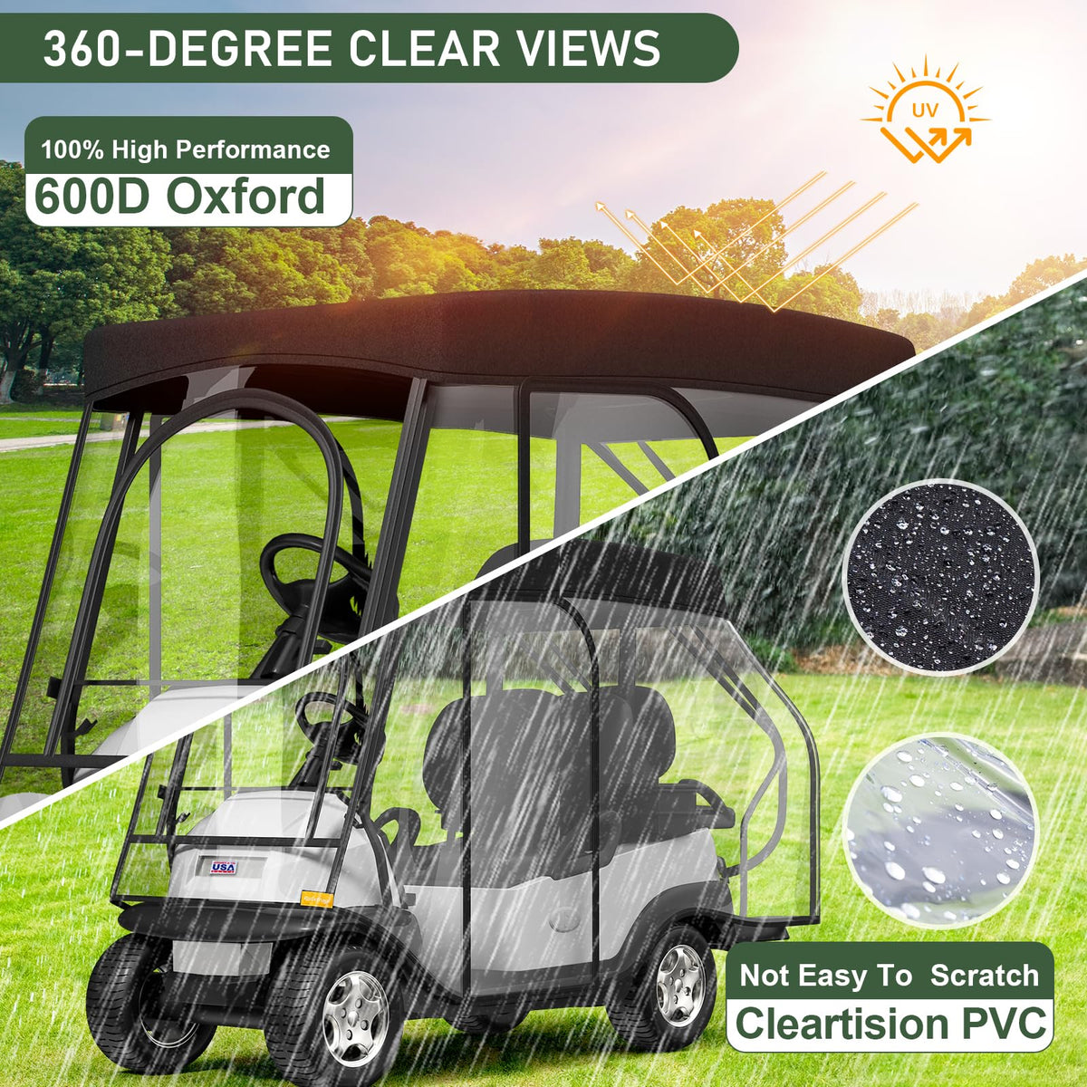 Rosefray golf cart enclosure carry bag for easy transport and storage