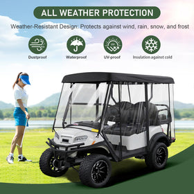 Rosefray golf cart enclosure durable materials for rain and wind protection