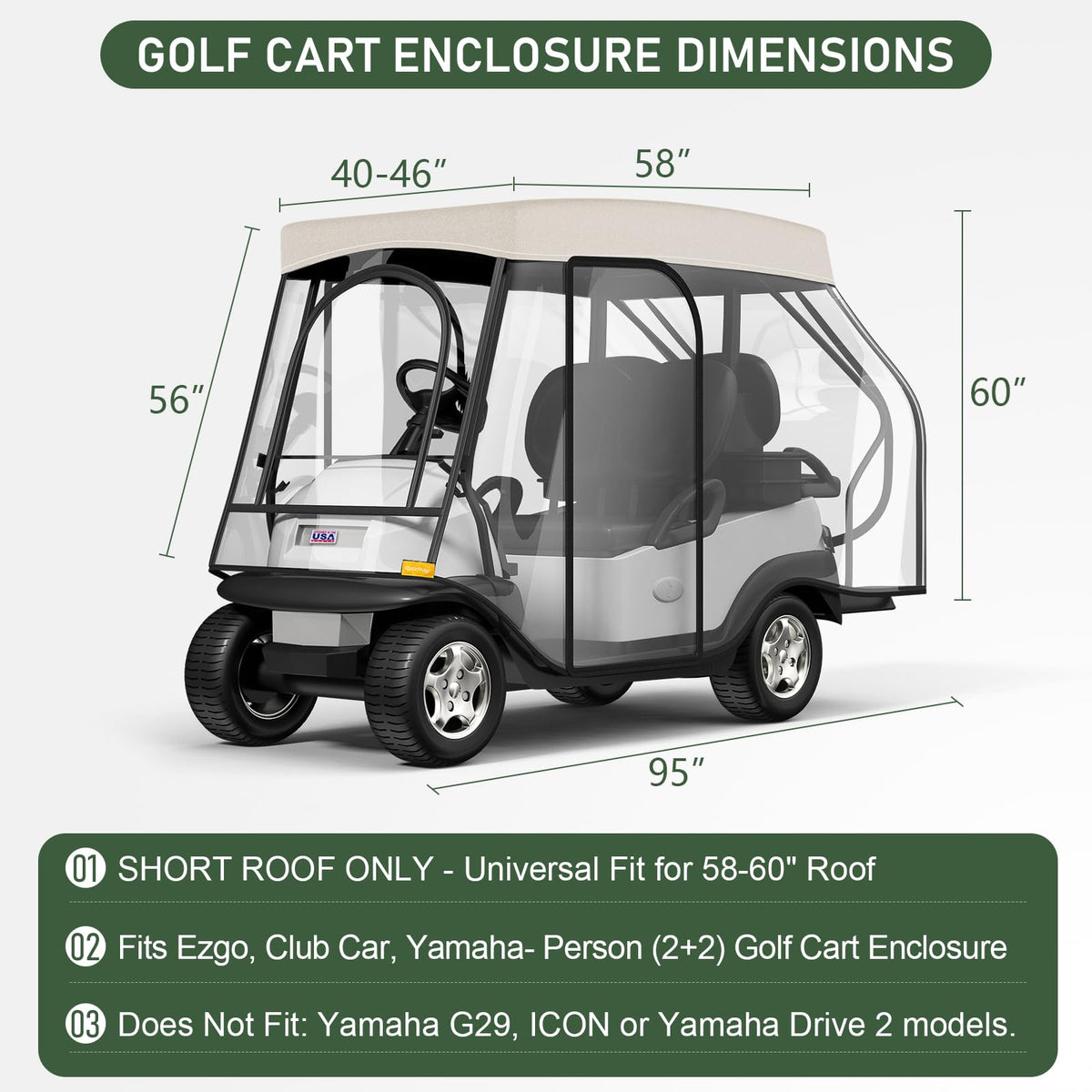 Rosefray enclosure shows four-sided windows for 360-degree visibility while driving.