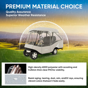 Rosefray side zip panels offer quick entry and protection