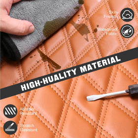 Rosefray seat cover with contrasting stitching adds texture and luxury.