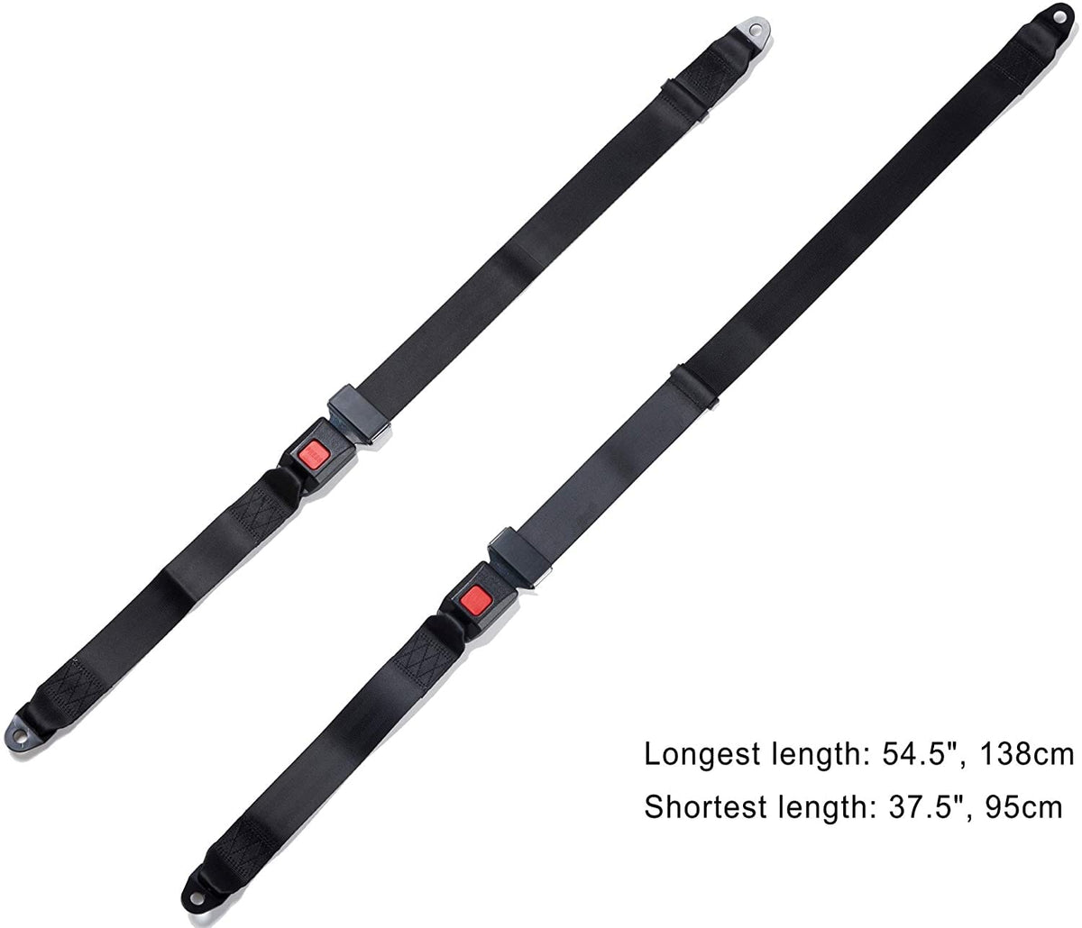 ROSSROLLA golf cart seat belt kit rear view with two belts included for easy replacement.