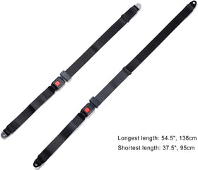 ROSSROLLA golf cart seat belt kit rear view with two belts included for easy replacement.