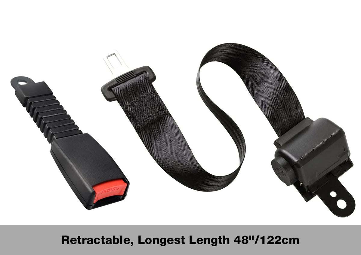 ROSSROLLA retractable seatbelt rear view, two-pack kit ready for rear-seat safety and quick retrofitting.