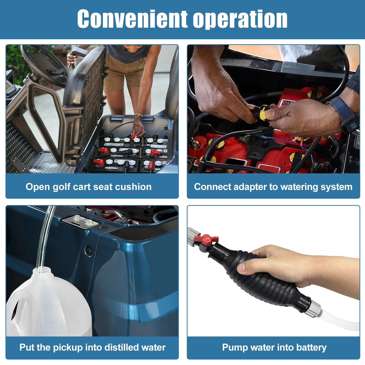 rotfabrk portable filler tool ideal for golf carts and RVs.