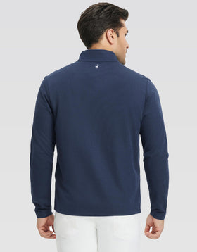 Rouen mens pullover on golf course setting emphasizes performance and style