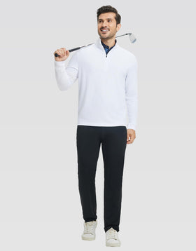 Rouen mens quarter zip pullover zip and mock-neck detail for warmth
