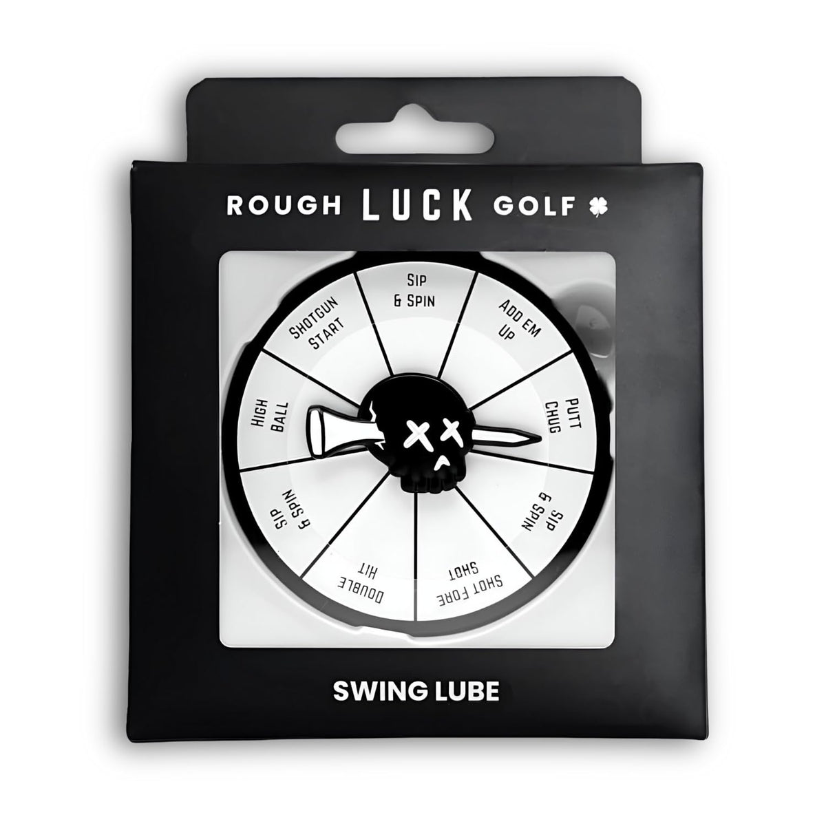 Rough Luck Golf bag tag with swing lube on a golf bag, durable and ready.