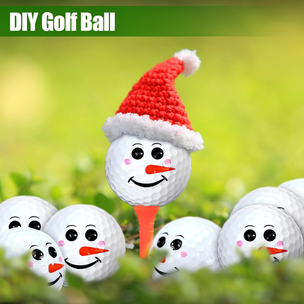 RoundFunny standard 1.65-inch golf balls fit regular play.