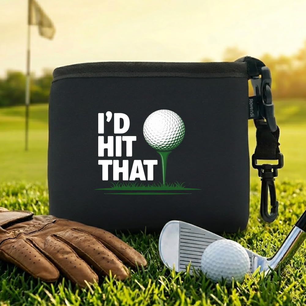 Rovendi detachable-swivel-clip attaches to bag for hands-free on-the-green use