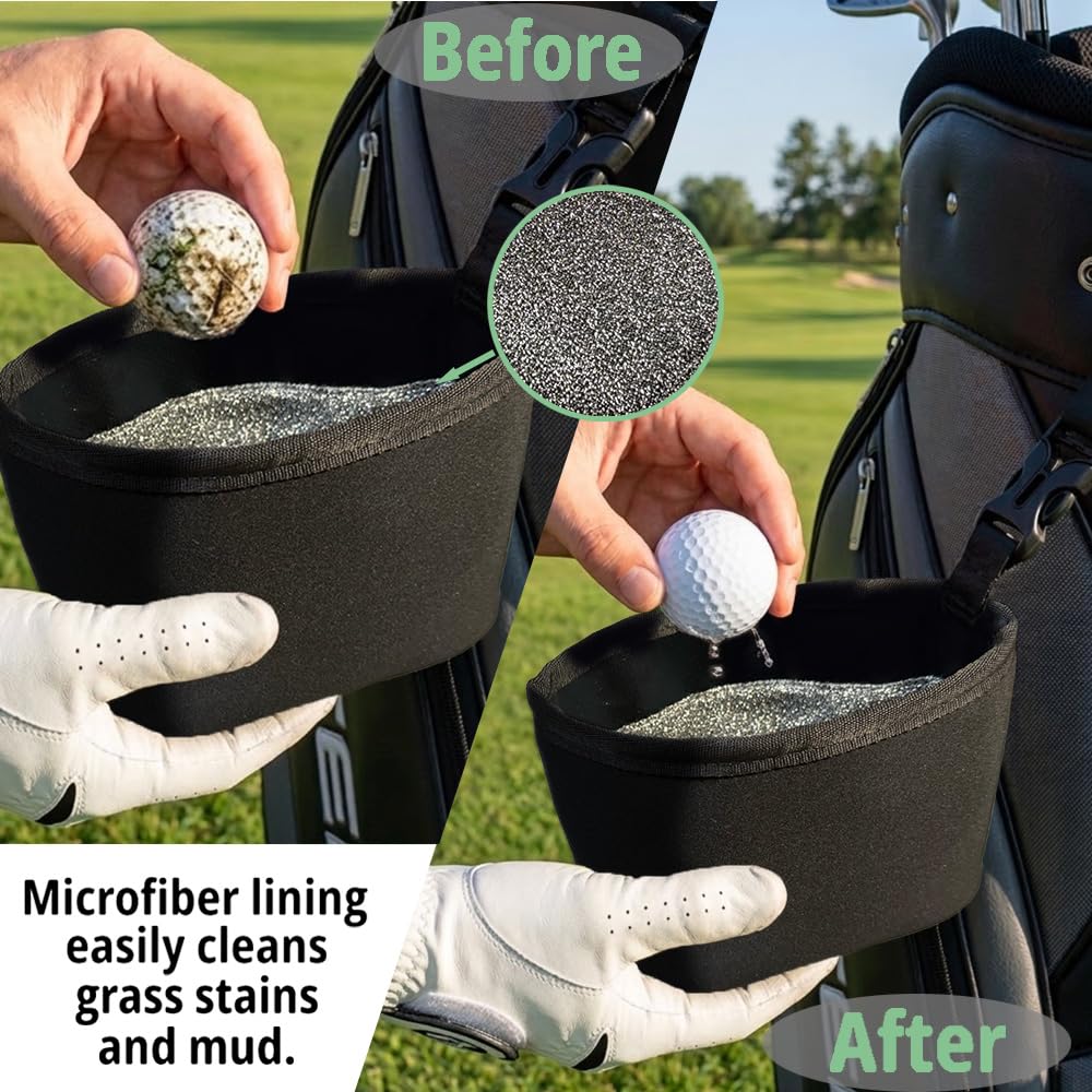 Large 7.5 x 5.2 inch pouch fits clubs and balls.