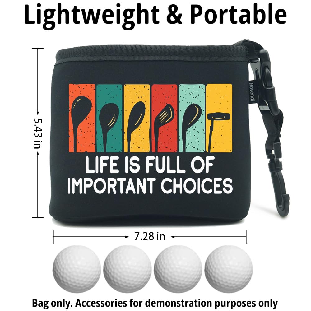Rovendi golf ball cleaner pouch, compact design enables fast on-green ball cleanup