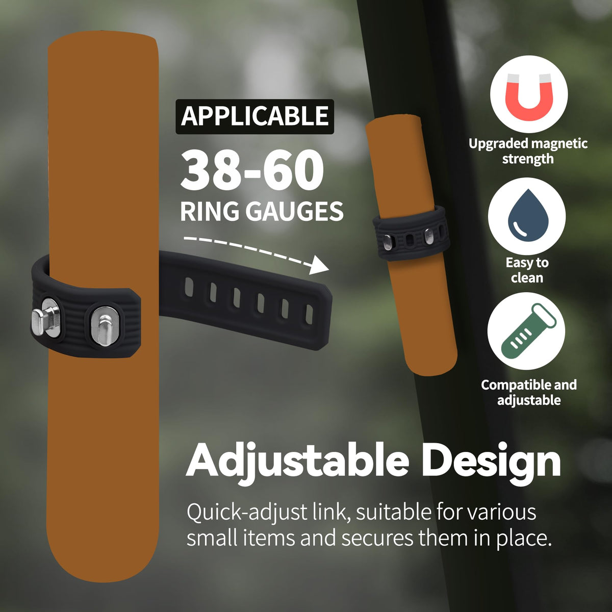 ROWFEN adjustable magnetic holder in silicone grips small items securely