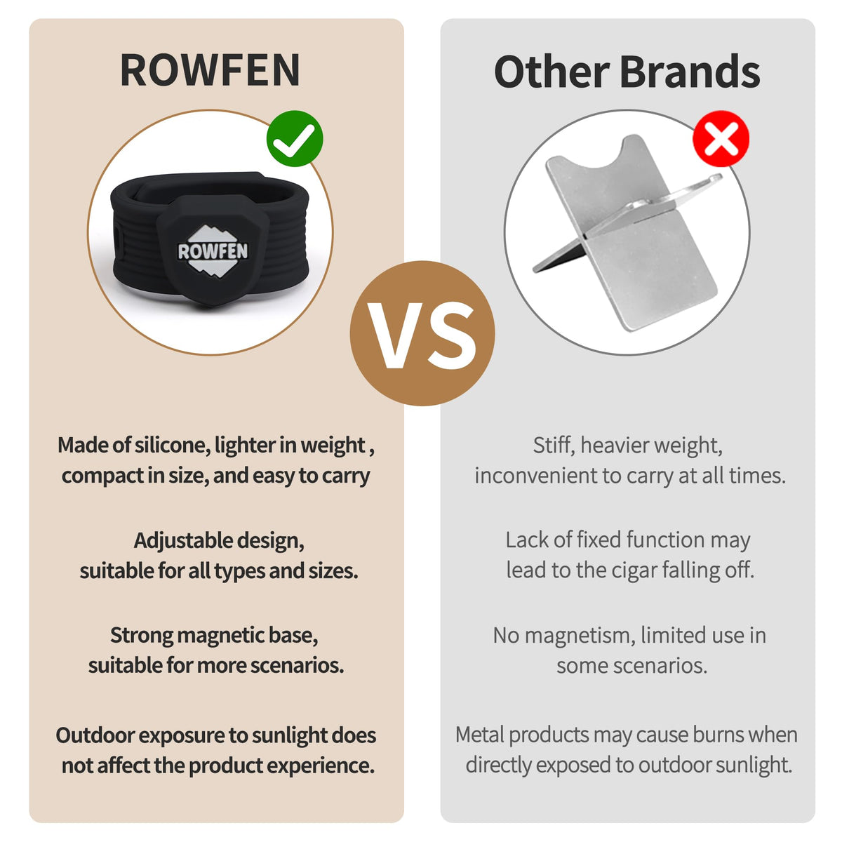 ROWFEN versatile outdoor use supports golfing, grilling, fishing, and travel