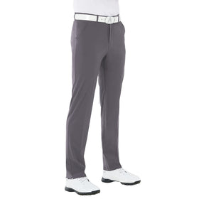 Royal & Awesome grey technical golf pants front view with flexible stretch
