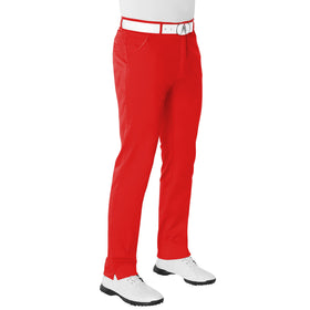 Royal & Awesome orange slice pants front view showing bold golf style on course
