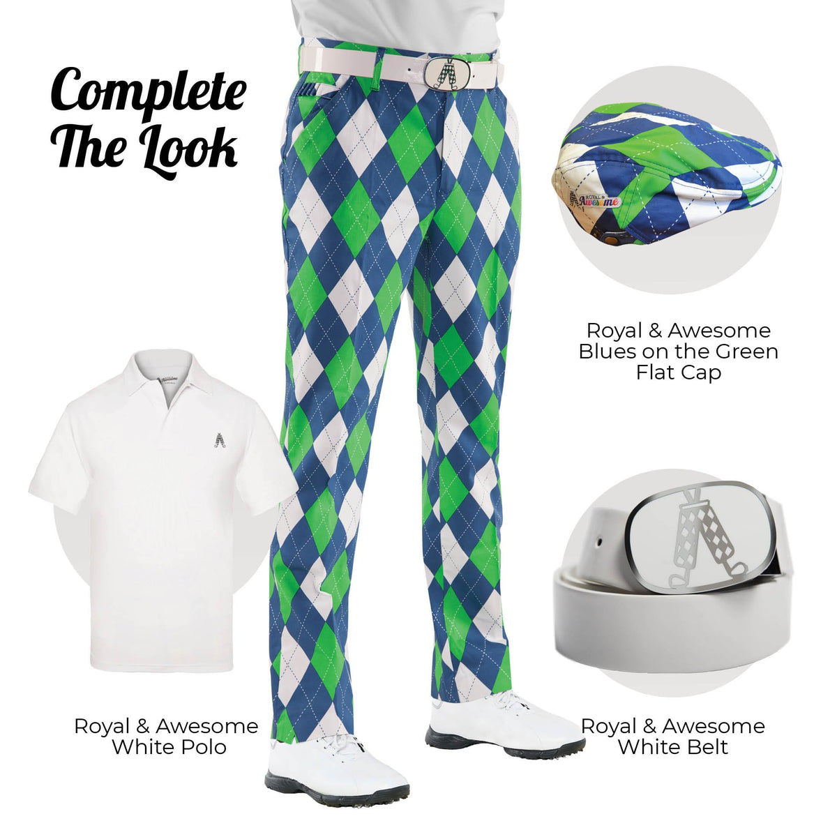 Royal & Awesome pants include a 3-in-1 golf tool with bottle opener and repairer.