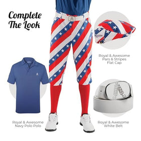 Bright par-el stripes on a black base for easy on-course coordination.