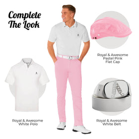 Royal & Awesome four-way stretch fabric offering flexible movement on the course.