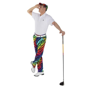 Royal & Awesome pants side view showing vibrant diamonds and comfortable fit.