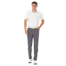 Royal & Awesome grey technical golf pants back view featuring deep pockets and secure feel.