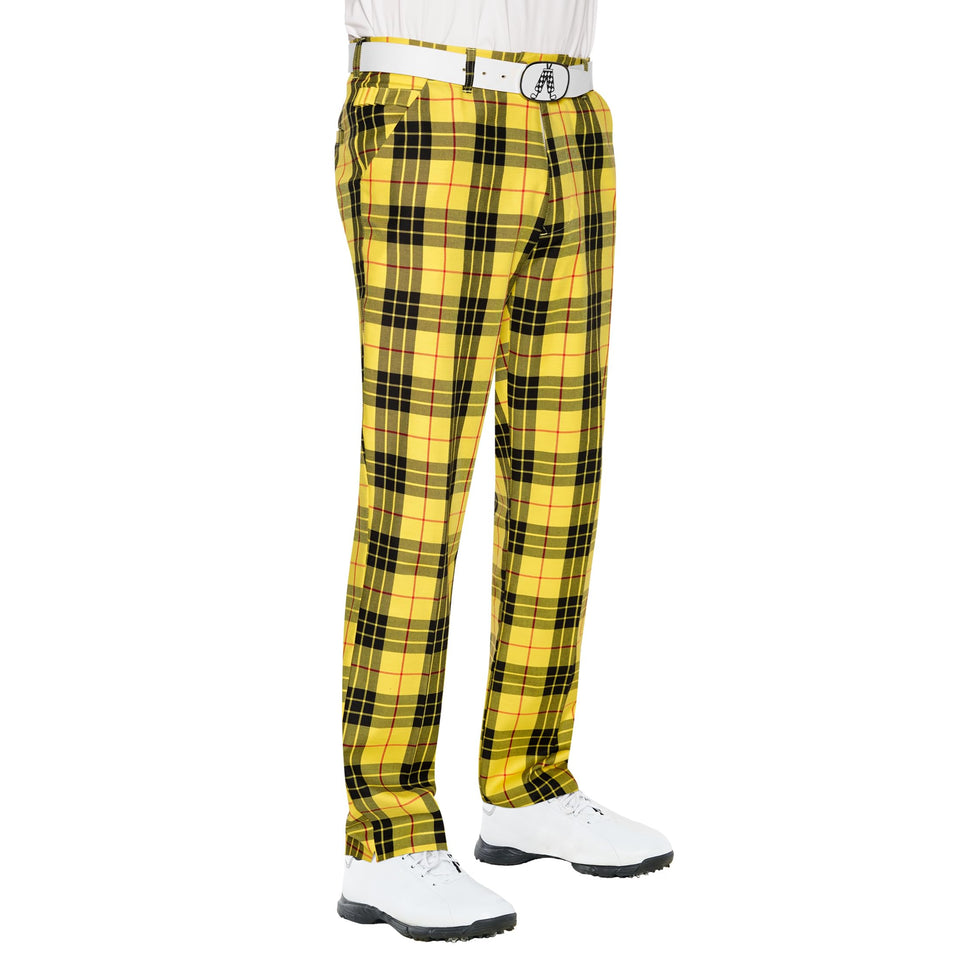 Royal & Awesome King of Diamonds golf pants on model for bold on-course style