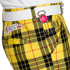 Royal & Awesome close-up of the King of Diamonds plaid pattern on white background