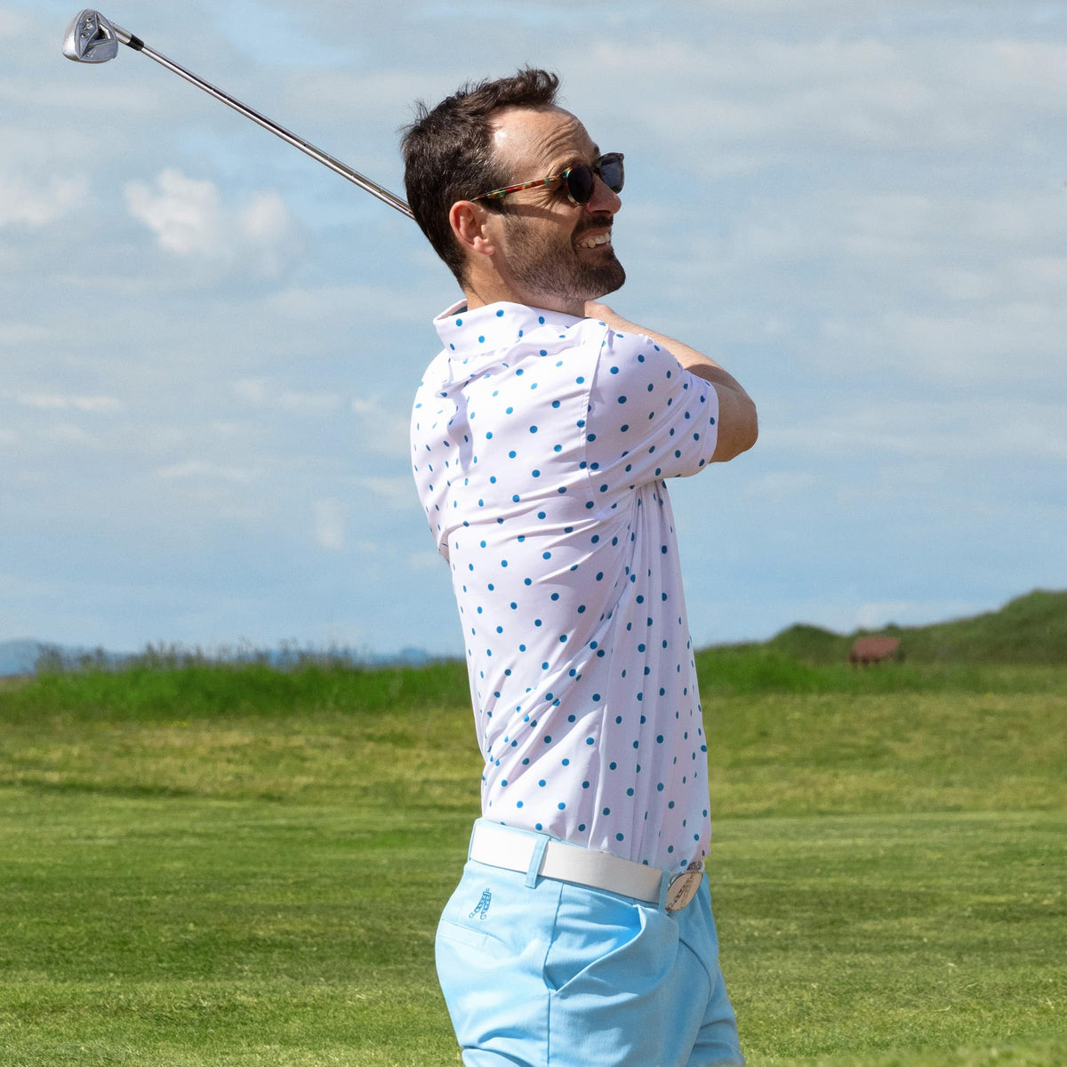 Royal & Awesome shorts feature extra-deep pockets and tee loops for scorekeeping ease.