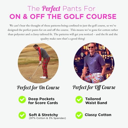 Royal & Awesome diamonds on white fabric deliver standout style on the course.