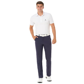Royal & Awesome navy tech golf pants stretch area highlight for freedom of movement