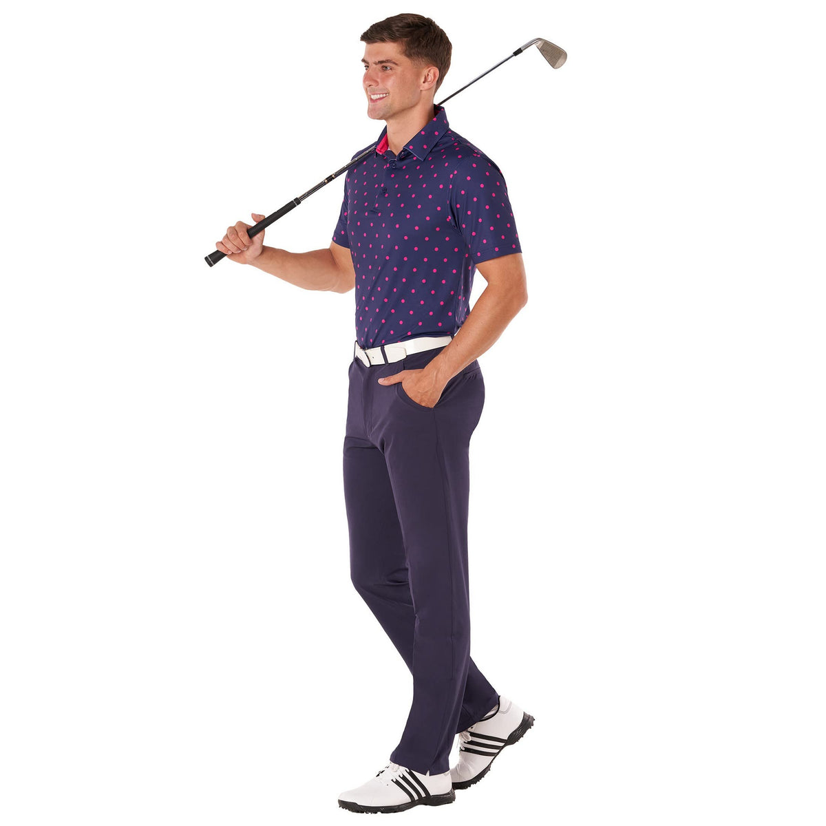 Internal waistband with silicone grip to keep shirts tucked.