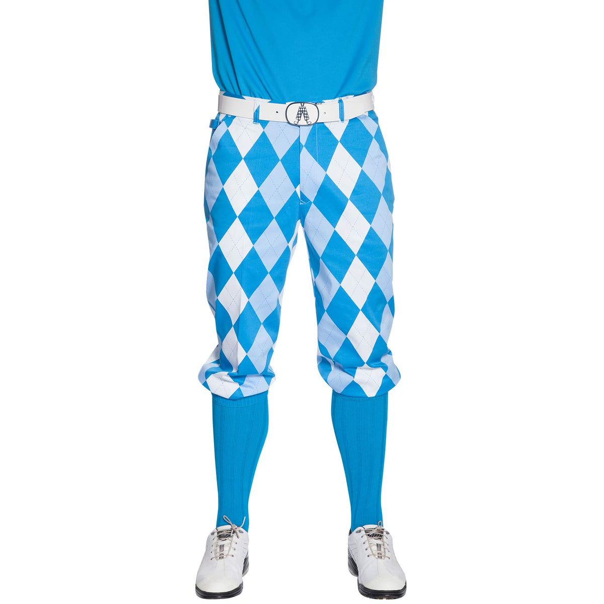 Royal & Awesome Old Tom's knickers, front view, bold on-course color for standout style