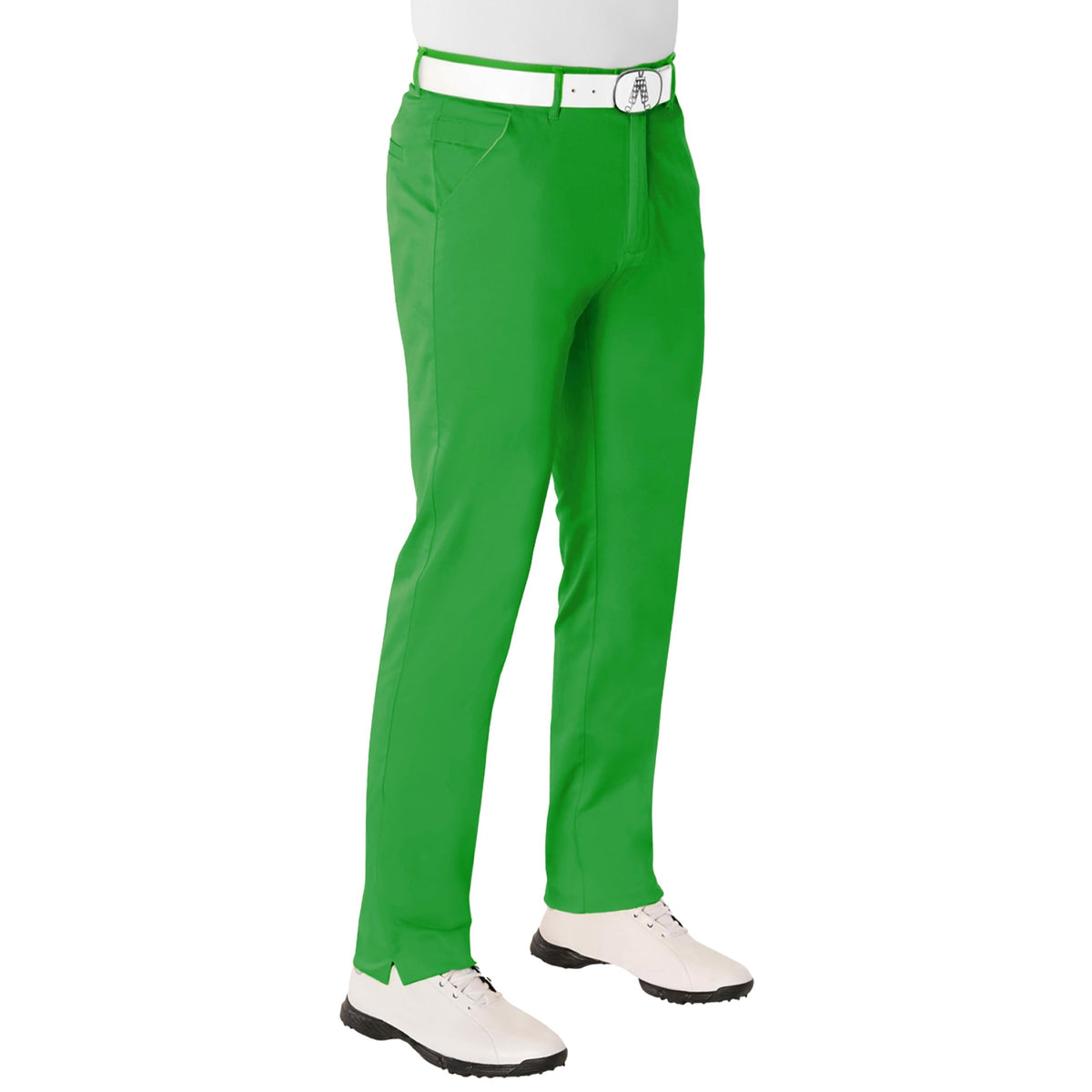 Royal & Awesome orange slice pants, bold color for long rounds on the course