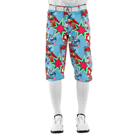 Royal & Awesome Partoon bright pattern on black fabric for bold golf style