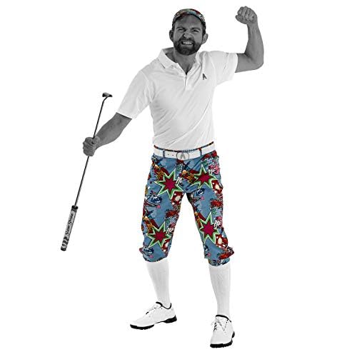 Royal & Awesome Partoon knickers showing Velcro knee straps for quick fit.