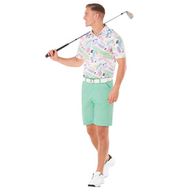 Royal & Awesome pastel green shorts back view demonstrates room in the seat and thighs.